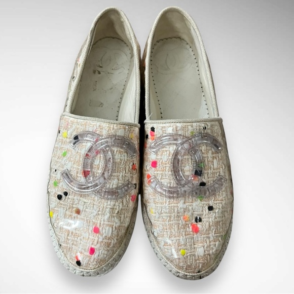 CHANEL Women's Tweed Multi-Color Espadrilles Size 7.5 (38) | EUC - Picture 4 of 9